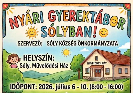 'NYÁRI GYEREKTÁBOR SÓLYBAN! ' cikk borítóképe